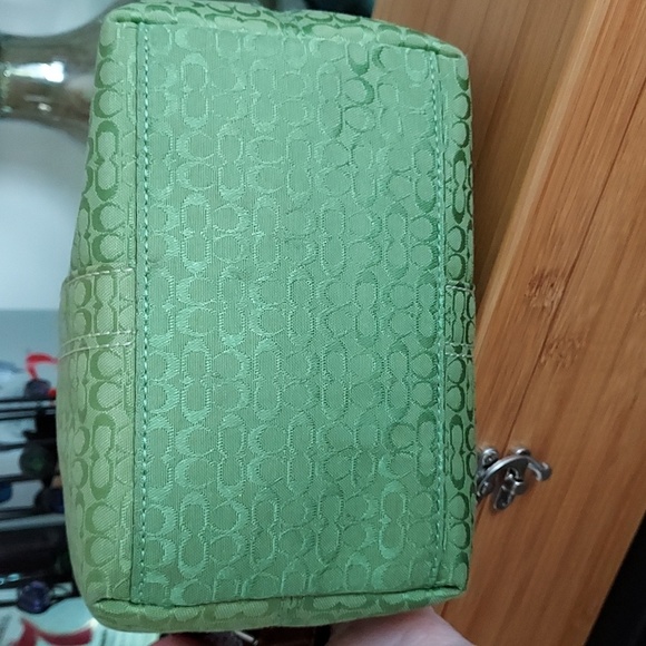 RARE Coach Signature Mini C GREEN Canvas Bag, EUG - Picture 7 of 14